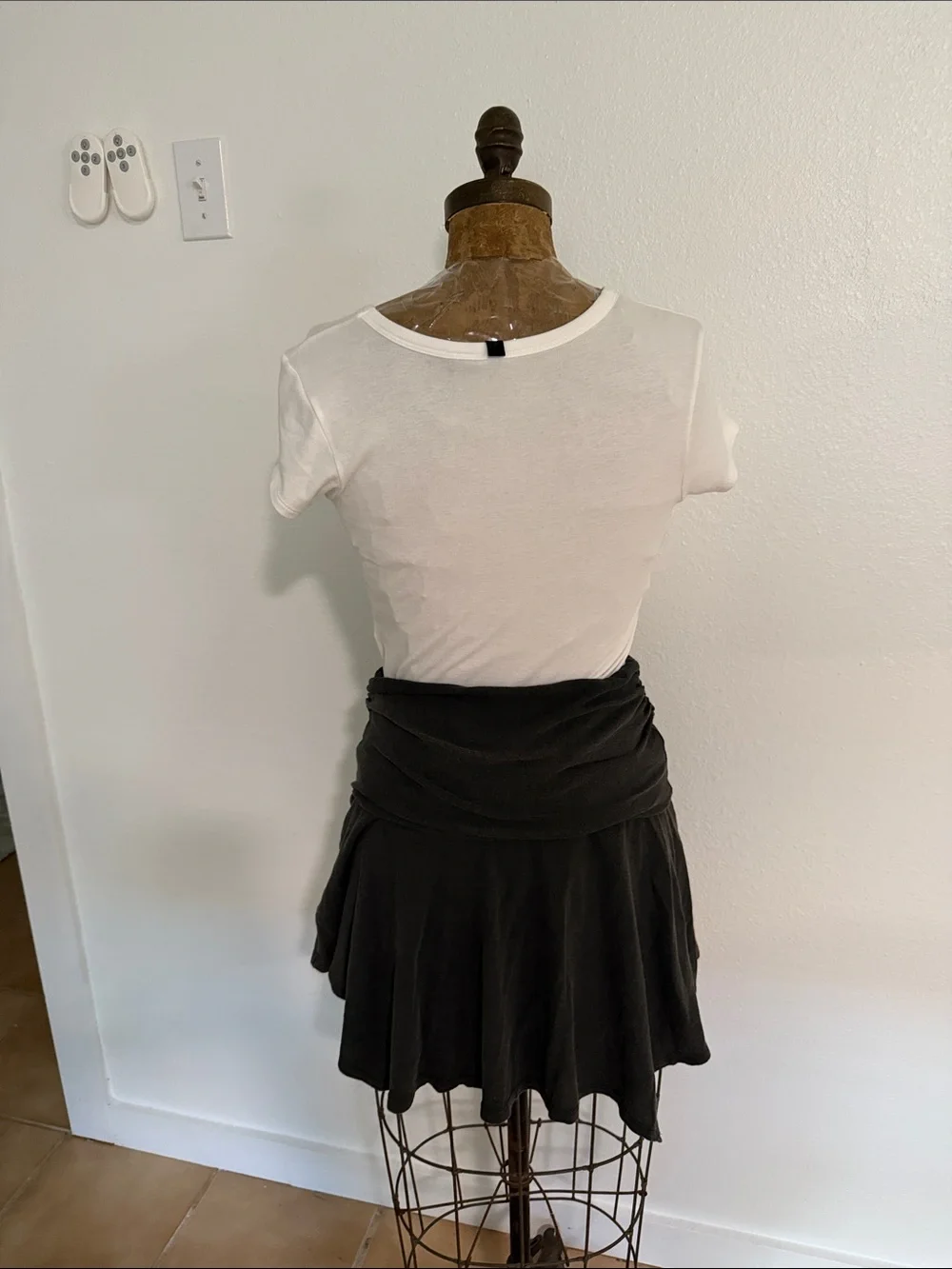 NWT Aerie Grey Foldover Asymmetrical Skirt Sizes S